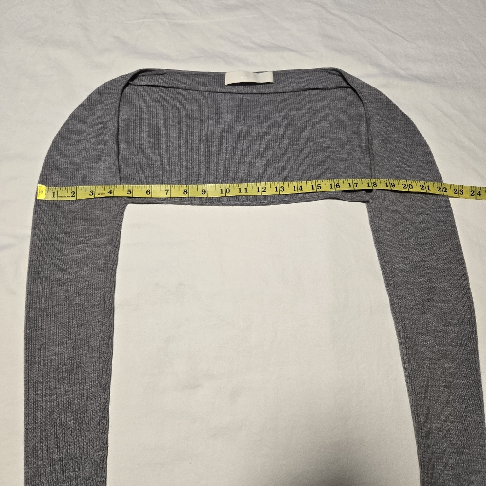 Dion Lee Gray Ribbed Knit Shrug Cardigan Bolero Sweater Sleeves - Picture 8 of 9